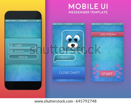 mobile ui messenger design template live stock vector royalty free