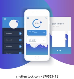 Mobile UI, UX, GUI screens and flat web icons for mobile apps, responsive website including Login, Create Account, Profile, Post, Inbox graphic, infographic, mobile app vector illustration