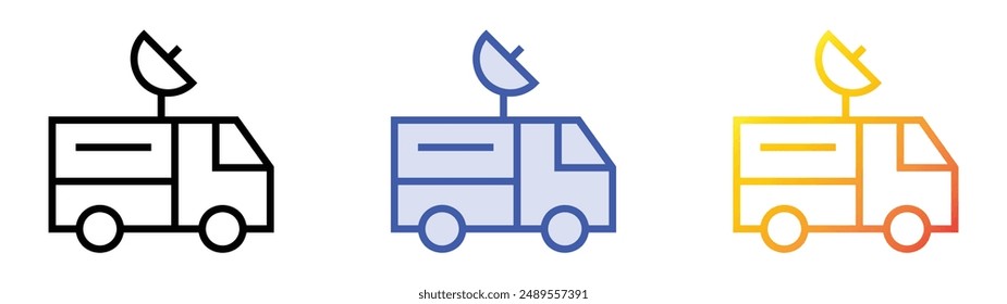 mobile unit icon. Linear, Blue Fill and Gradient Style Design Isolated On White Background