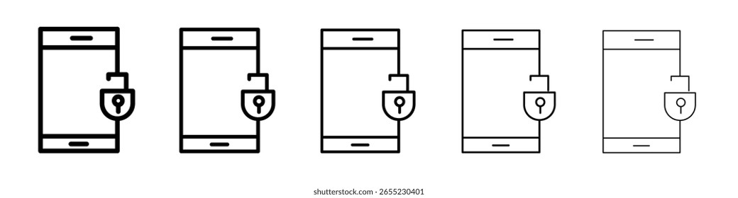 Mobile Unlock Symbol, flache Illustration, Logo