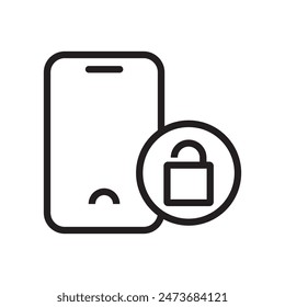 Mobile Unlock Icon Ideal for Security and Smartphone Themes