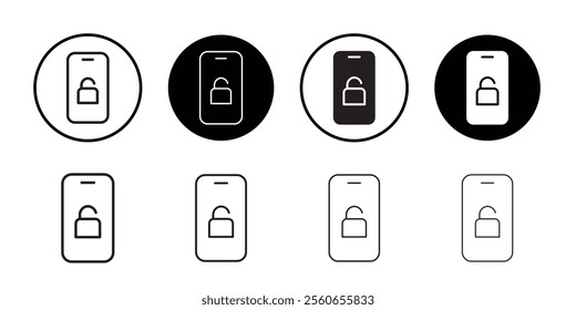 Mobile Unlock icon Outline vector for web ui