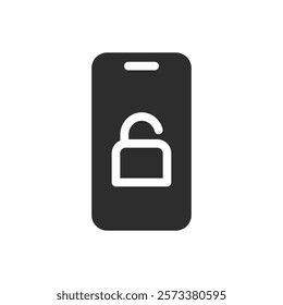 Mobile Unlock icon web design in vector
