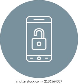 Mobile Unlock line circle icon vector image. Can also be used for web apps, mobile apps and print media.