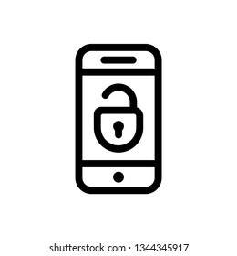 Mobile Unlock Line Icon