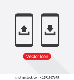 Mobile Upload And Download Icon Vector Illustration Eps10