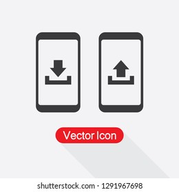 Mobile Upload And Download Icon Vector Illustration Eps10