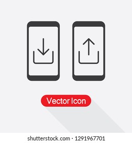 Mobile Upload And Download Icon Vector Illustration Eps10