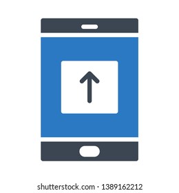 mobile upload glyph double color icon