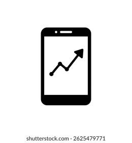 Mobile with Uptrend Chart Icon, Business Growth and Analytics