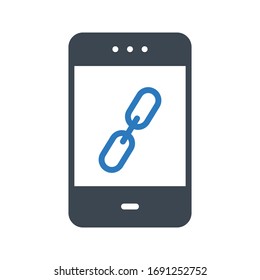 mobile url vector glyph color icon 