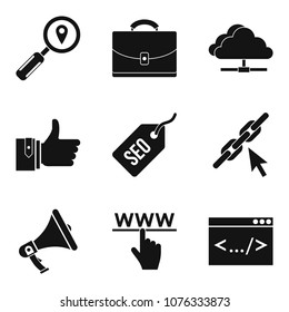 Mobile usage icons set. Simple set of 9 mobile usage vector icons for web isolated on white background