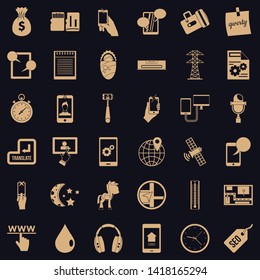 Mobile use icons set. Simple set of 36 mobile use vector icons for web for any design
