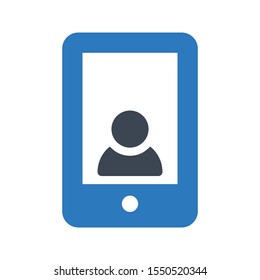 mobile user glyph colour icon