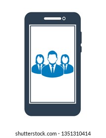 Mobile User Group Icon. Flat style vector EPS.