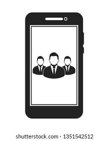 Mobile User Group Icon. Flat style vector EPS.