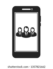 Mobile User Group Icon. Flat style vector EPS.