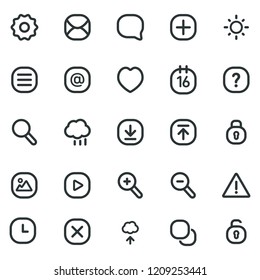 Mobile User Interface Line Icons