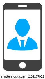 Mobile user profile icon on a white background. Isolated mobile user profile symbol with flat style.