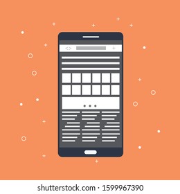 Mobile UX design icon with orange background