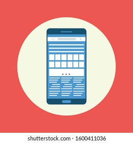 Mobile UX design icon with red background