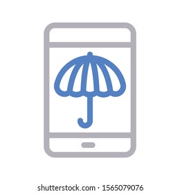 mobile vector colour line icon 