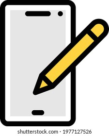 mobile vector colour line  icon