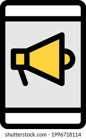 icono de línea de color de vector móvil