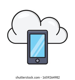 mobile vector flat color icon 