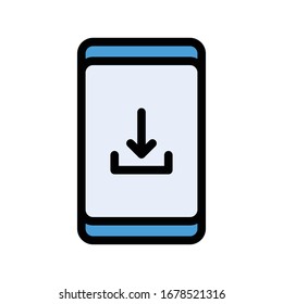 mobile vector flat color icon 