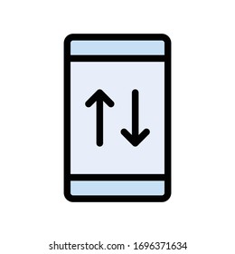 mobile vector flat color icon 