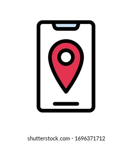 mobile vector flat color icon 