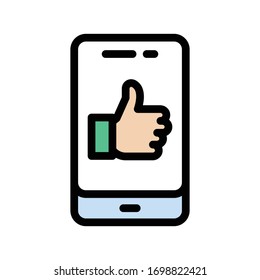 mobile vector flat color icon 