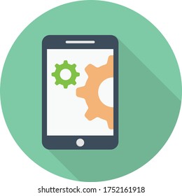 icono de color plano vectorial móvil 