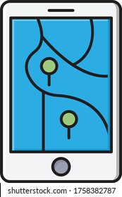 mobile vector flat color icon 