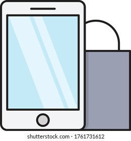 icono de color plano vectorial móvil 