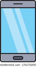mobile vector flat color icon 