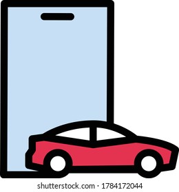 mobile vector flat color icon 