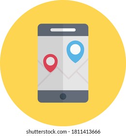 mobile vector flat color icon