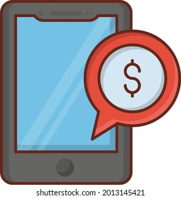 mobile vector flat color icon