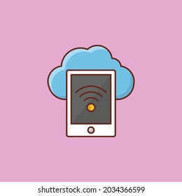mobile vector flat color icon