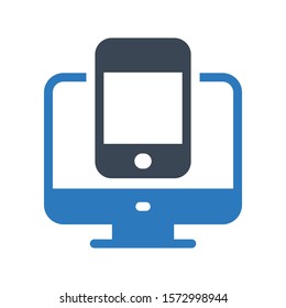 mobile vector glyph color icon 
