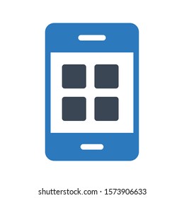 mobile vector glyph color icon 