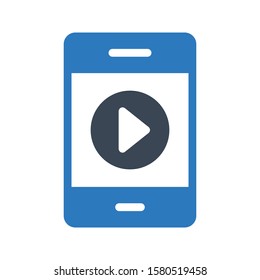 mobile vector glyph color icon 