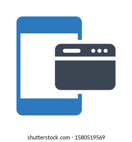 mobile vector glyph color icon 
