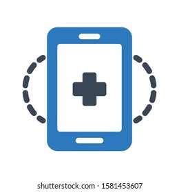 mobile vector glyph color icon  