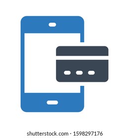 mobile vector glyph color icon 