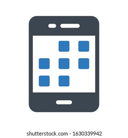 mobile vector glyph color icon 