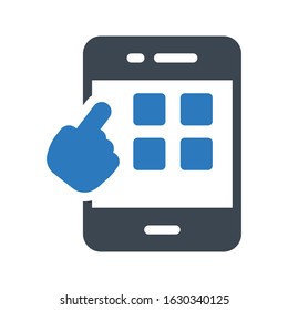 mobile vector glyph color icon 
