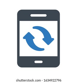 mobile vector glyph  color icon  